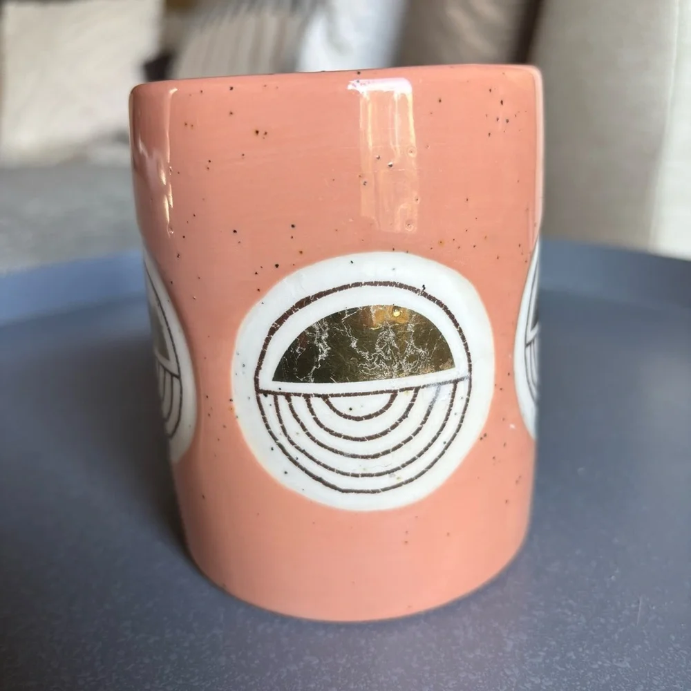 Anthropologie Cathy Trepocki Boho Geometric Patterned Ceramic Mug - Picture 2 of 7